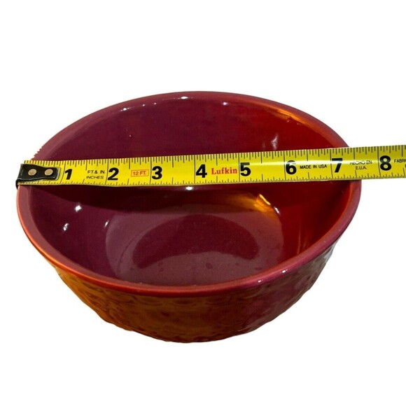 Vtg MCM Haeger Art Pottery Dark Mauve Pink Ceramic Bowl Vessel USA 69 7-1/2” - Picture 6 of 7